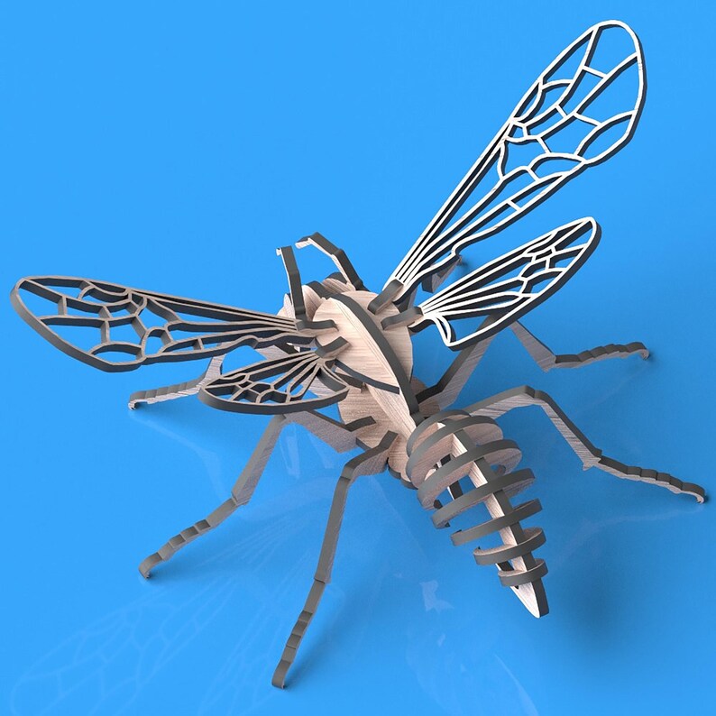 Small 3D Bee Puzzle – Laser Cut File DXF for CNC & Glowforge | Mini Bee ...