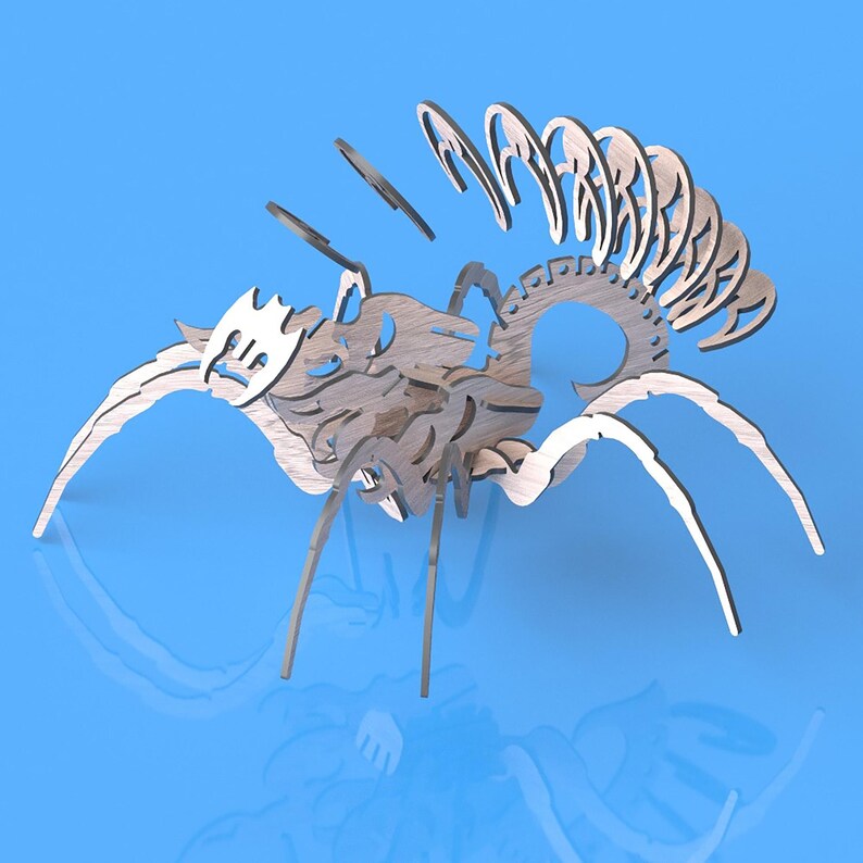 Spider 3D Puzzle – Laser Cut Files SVG DXF Design, Cutting Wood Metal ...