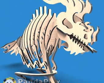 Monster 3D Puzzle SVG – Laser Cut Files for Wood & Acrylic, DXF CDR cnc Engraving Template, Wooden Beast Toy for Glowforge Cricut