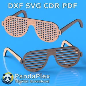 Wooden Glasses Laser Cut File – Stylish Eyewear SVG dxf, Vector Template for CNC Cutting, DIY Wood Frames, Glowforge Project