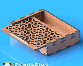 Jewelry Slide Box Laser Cut File – SVG DXF 3D Puzzle Box, Wooden Gift Box Template, Glowforge CNC Cutting Design, Engraving Pattern