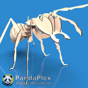 Hormiga grande - Archivos cortados con láser para rompecabezas 3D de madera, insecto SVG, escultura para decoración de jardín o patio, arte CNC para exteriores para corte por plasma