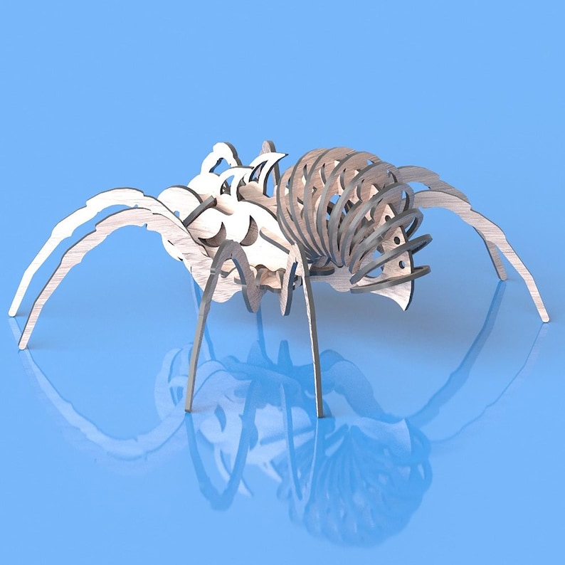 Spider 3D Puzzle – Laser Cut Files SVG DXF Design, Cutting Wood Metal ...