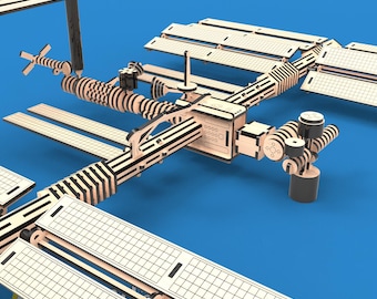 Space Station 3D Puzzle SVG – Laser Cut Files for Wooden, DXF Template for Kids & Adults, Space Laser Cutting Project