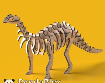 Brontosaurus 3D Puzzle SVG | Laser Cut Files Dinosaur Model | DXF cnc File | Wooden MDF Animal Toy | Digital Download
