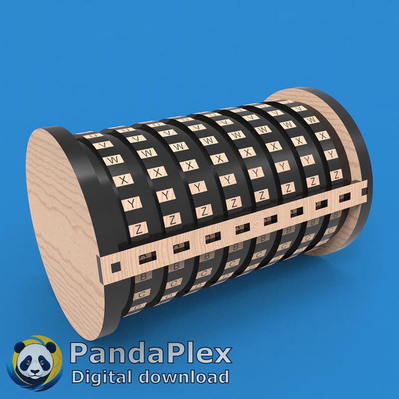 Cryptex Puzzle Box SVG Laser Cut File - Secret Code Lock, Wooden Puzzle ...