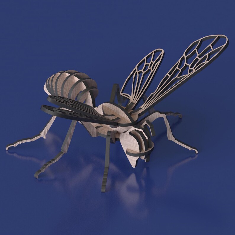 Small 3D Bee Puzzle – Laser Cut File DXF for CNC & Glowforge | Mini Bee ...