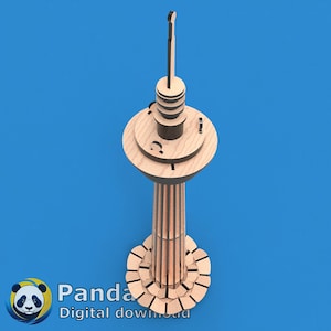 Kuala Lumpur Tower SVG – 3D Puzzle Model Laser Cut File, dxf cdr pdf CNC Vector, Glowforge Building Project
