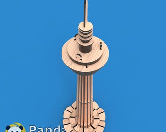 Kuala Lumpur Tower SVG – 3D Puzzle Model Laser Cut File, dxf cdr pdf CNC Vector, Glowforge Building Project