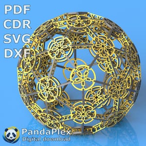 Kugel 3D Puzzle SVG - Laser Cut Datei | DIY Globus Dekor | CNC Vektor Vorlage für Glowforge, Cricut, Home Decor, Puzzle-Liebhaber