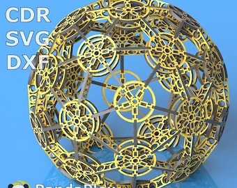 Sphere 3D Puzzle SVG – Laser Cut File | DIY Globe Decor | CNC Vector Template for Glowforge, Cricut, Home Decor, Puzzle Lovers