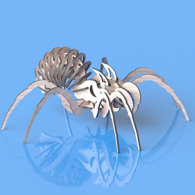Spider 3D Puzzle – Laser Cut Files SVG DXF Design, Cutting Wood Metal ...