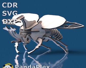 Rhinoceros Beetle 3D Puzzle SVG Laser Cut Files - Wooden Insect Puzzle, Engraving Template, Bug Laser Cut, 3D Puzzle DXF