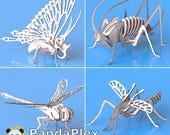 Insect 3D Puzzle SVG Bundle – 4 Laser Cut Files | CNC Vector Templates for DIY Gifts, Garden Decor, Woodworking, Glowforge Projects