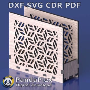 Serviettenhalter Laser Cut Datei - svg dxf cdr pdf Vektorvorlage für CNC, Holzküchenorganisator, Glowforge-Datei für 5 mm Material
