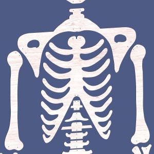 Halloween Skeleton SVG Laser Cut File – 3D Puzzle for Glowforge, Wooden CNC Template dxf cdr pdf, Spooky Halloween Decor