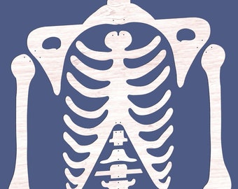 Halloween Skeleton SVG Laser Cut File – 3D Puzzle for Glowforge, Wooden CNC Template dxf cdr pdf, Spooky Halloween Decor