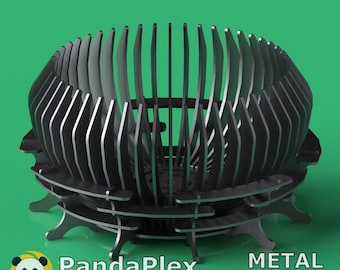 Fire pit Laser Cut File – Modern Steel Fire Bowl SVG DXF, CNC Plasma Cutting Design for 8mm Metal, Outdoor Patio Fireplace