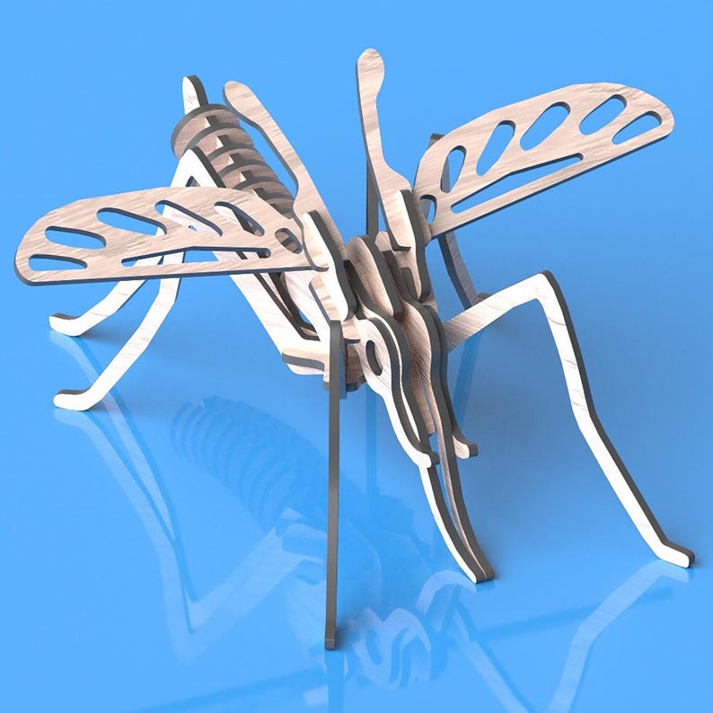 Insect Dxf Mosquito 3D Puzzle SVG File – Insect Laser Cut Model, DXF CNC Vector ...