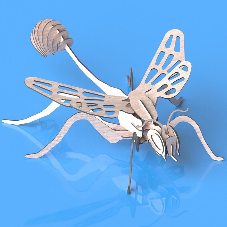 Insect Dxf Wasp 3D Puzzle – Laser Cut Files SVG DXF for Cnc & Glowforge | Cdr ...