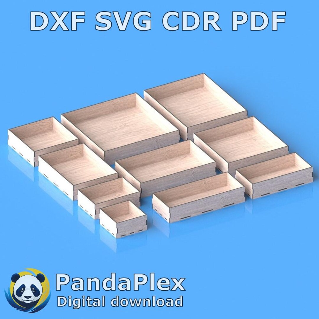 Tray Box SVG Laser Cut File - Wooden 3D Box, Puzzle Box Template, Laser ...