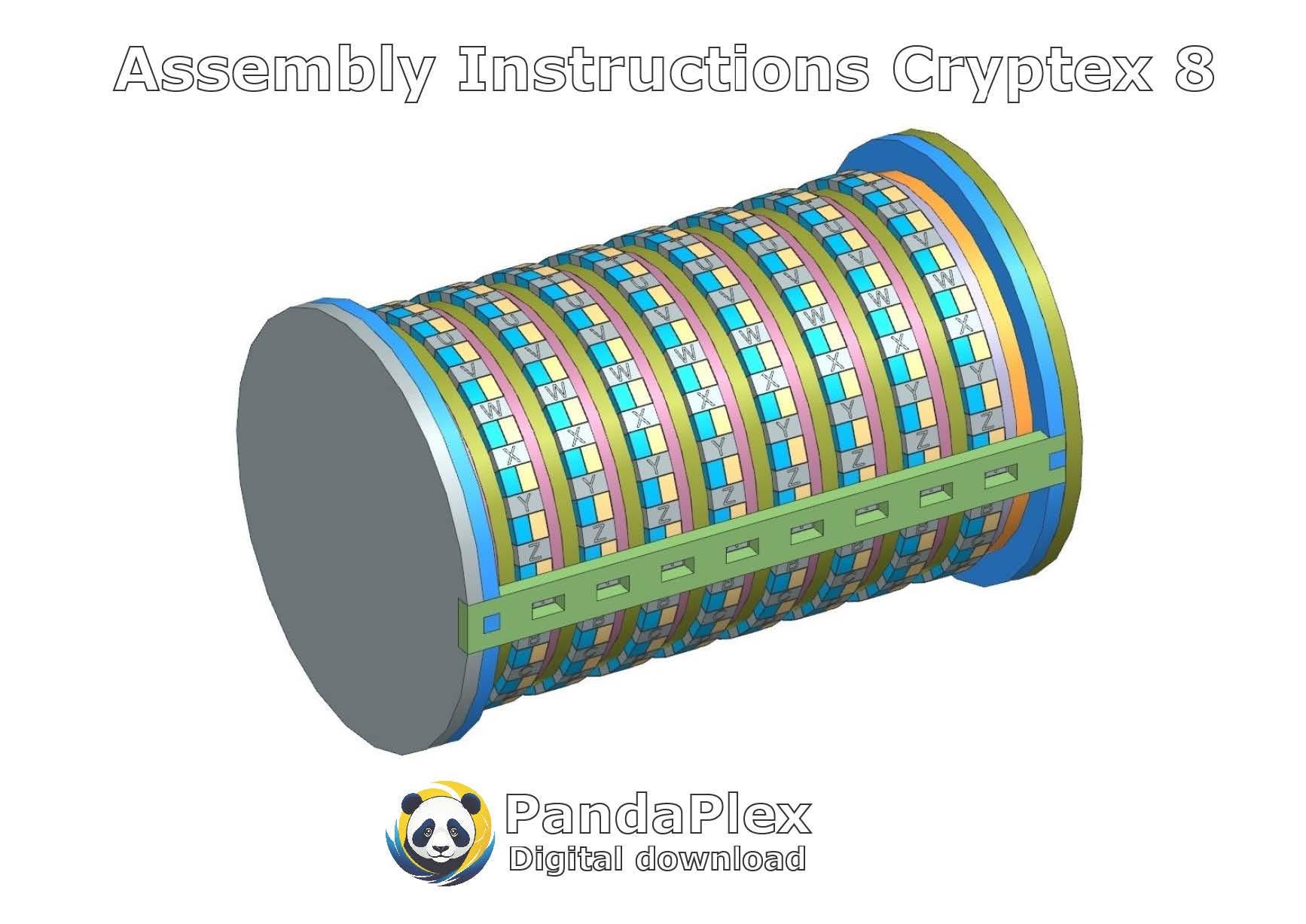 Cryptex Puzzle Box SVG Laser Cut File - Secret Code Lock, Wooden Puzzle ...