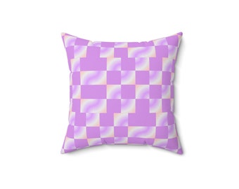 Vibrant Pillow | Purple Pattern Artistic Home Decor | Retro Dorm Bedroom Decor