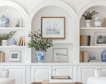 Elegant Bookshelf Zoom Background: Professional Home Office (Digital Download)