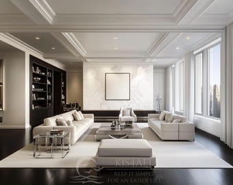 Modern City Living Room Zoom background, Zoom background home office, Home office virtual background, zoom backgrounds, Microsoft Teams