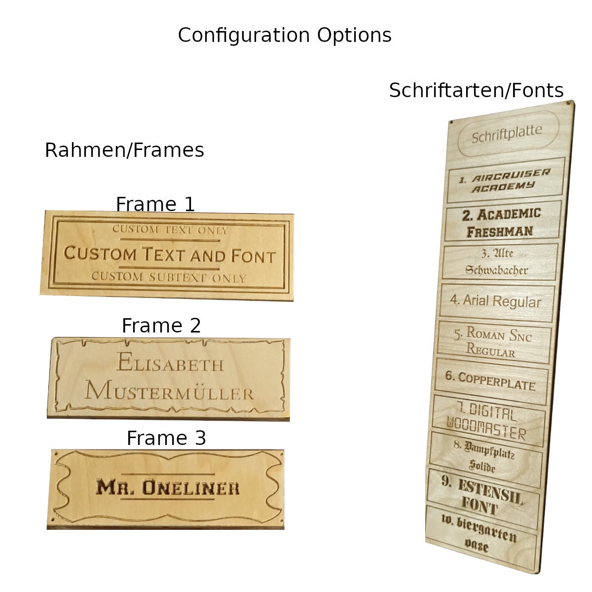 Personalized Name Plate, Different Frames and Fonts, for the Desk or as ...