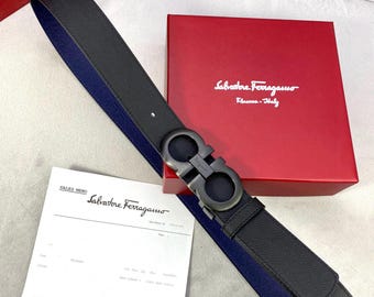 Cinturón REVERSIBLE auténtico Salvatore Gamo Cinturón de piel auténtica hecho a mano Fabricado en Italia Calidad prémium