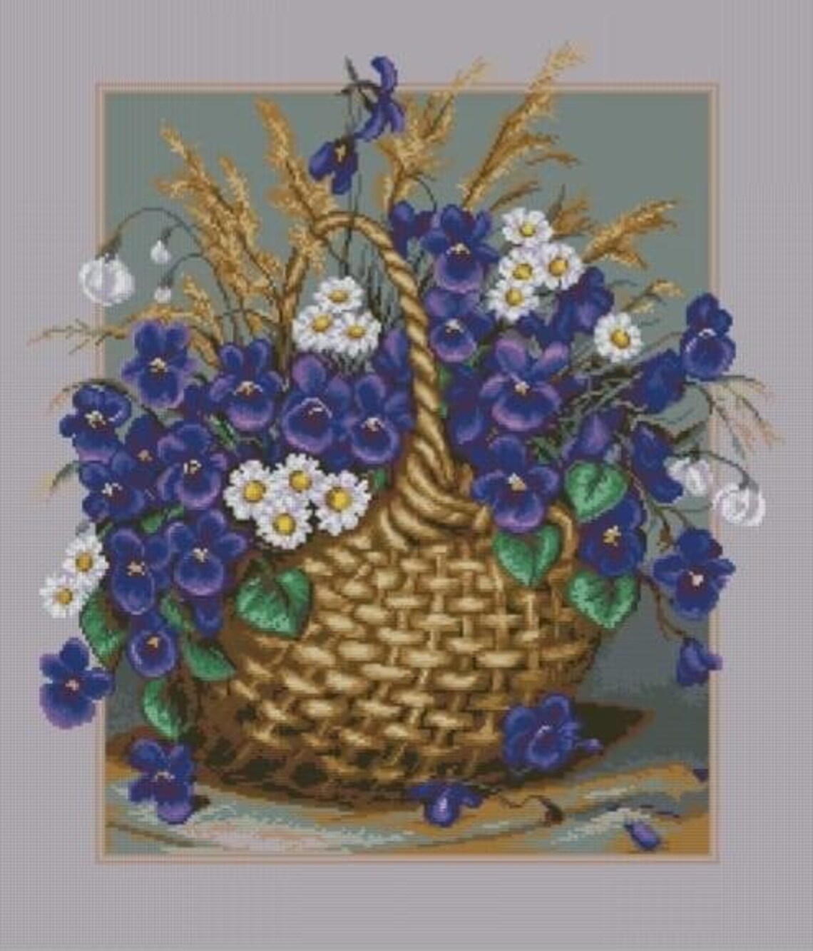 Flower Basket-cross Stitch Pattern - Etsy