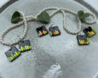 Jewelry Glass Earrings Fusing Handmade Cubes