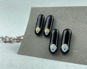 Glass stud earrings – “Echoes in color”