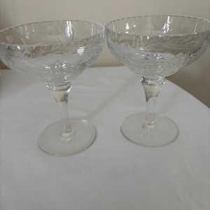 Set of 2 Crystal Champagne Coupes