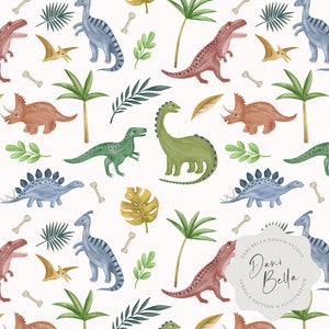 Dinosaure sans couture répéter dinosaure répéter motif dinosaure tissu motif dinosaure numérique motif dinosaure sans couture fichier D36