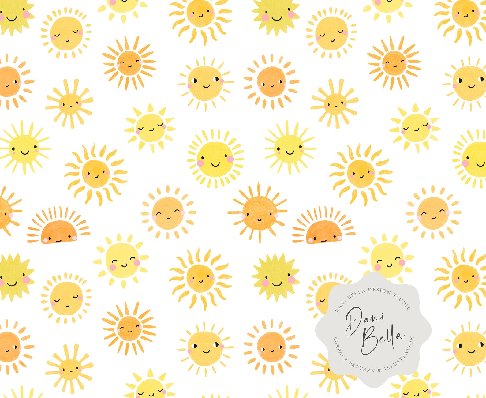 Sunshine Seamless File Sunshine Digital Pattern Sunshine Seamless ...