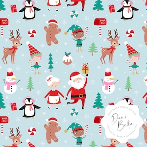 Weihnachten Digital Muster, Weihnachten Nahtlose Muster, Weihnachten Rapportmuster, Weihnachten Nahtlose Wiederholung, Weihnachten Stoffmuster, D02