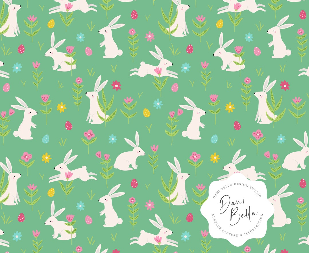 Bunny Rabbit Seamless Repeat Bunny Repeat Pattern Rabbit Fabric Pattern ...