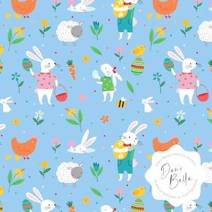 Easter Seamless Repeat Easter Bunny Repeat Pattern Easter Bunny Fabric Pattern Bunny Digital Pattern Spring Seamless File Easter Pattern D15