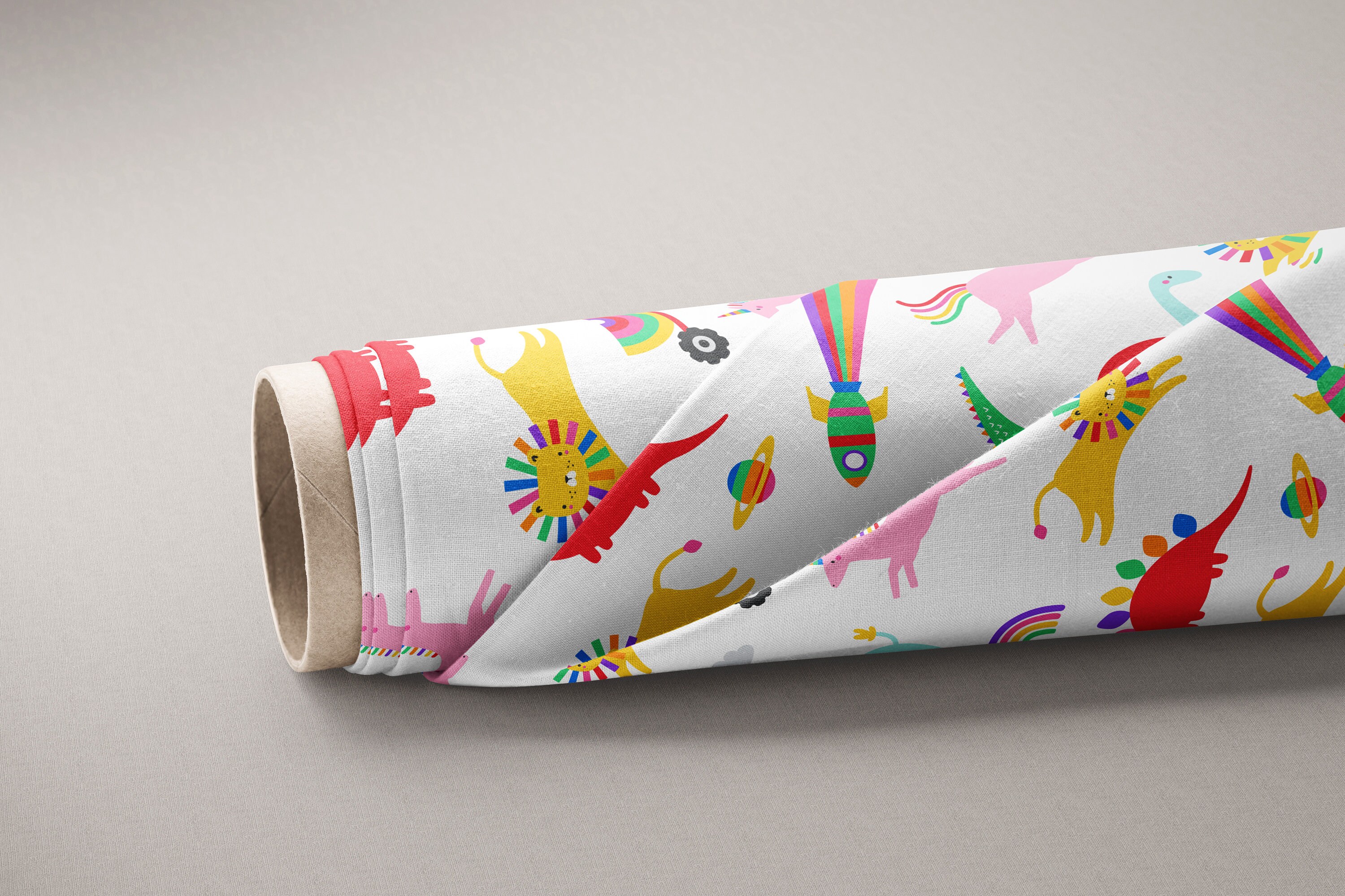 Rainbow Seamless Repeat Rainbow Character Repeat Pattern Animal Fabric ...