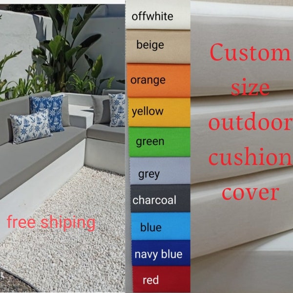 Custom size outdoor cushion cover, outdoor cushion cover, waterproof Seat cushion, custom Bench Cushion, patio cushios replacement