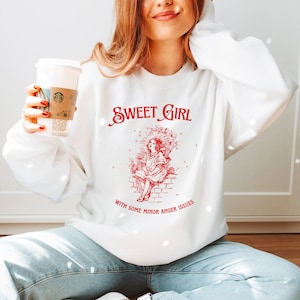 Sweet Girl Sweatshirt, Trendy Crewneck, Vintage Aesthetic Shirt, Oversized Crewneck, Gift for Her, Cute Pullover, Funny Gift, Comfort Colors