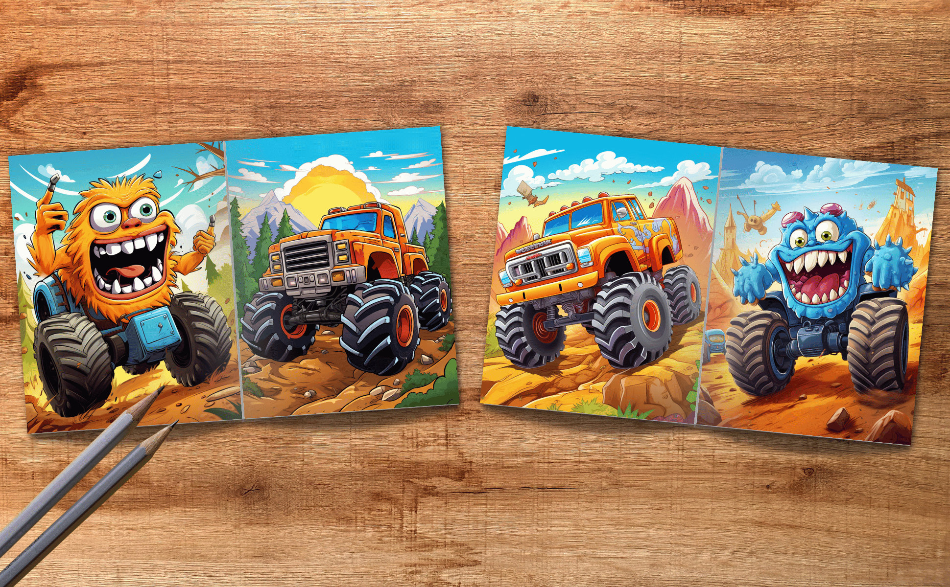 Monster Truck Coloring Book: 100 Printable Pages (digital Download) - Etsy
