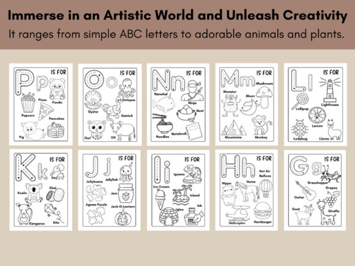 Coloring Pages - Printable - Alphabet - Worksheets - Kindergarten ...
