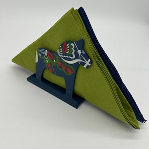 Swedish Vintage DALA HORSE napkin stand, Vintage from Swedish Lappland