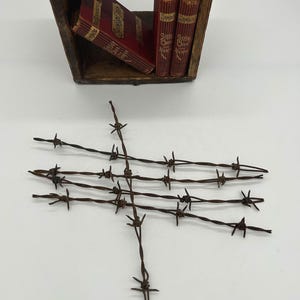 Rusty BARBED WIRE Vint. industrial farmhouse decor, art creative, for craft supplies, rustic wedding heart craft, DIY, 30cm/11,81", 1 piece