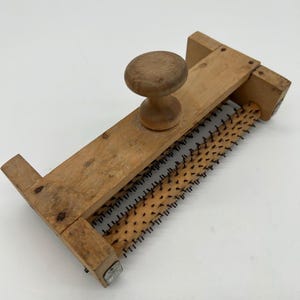 Antique Swedish Wooden Dough Roller Pricker