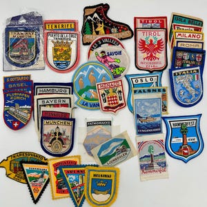 Toppa vintage, da collezione, 40 diverse da luoghi EUROPEI, prezzo per unità/toppa, scegli la tua