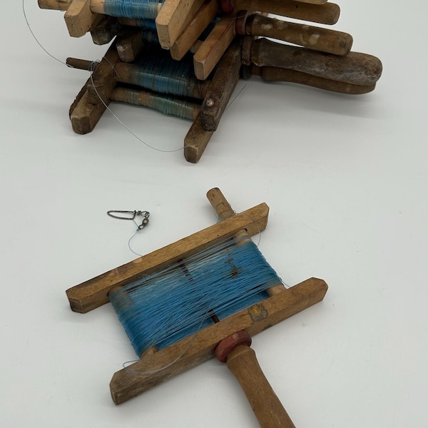 Vintage Swedish Wooden hand winders, handline fishing, for mackerel, price per unit